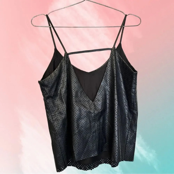 Stella Luce Faux Leather Open Back Tank size Medium - Picture 2 of 4